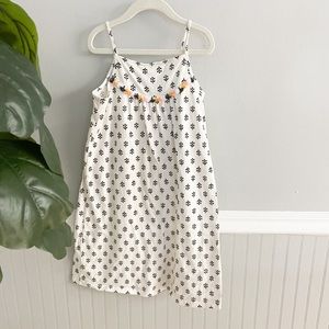 Old Navy Girls Size Medium 8 White Black Floral Dress with tassle